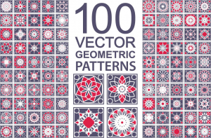 وکتور صد الگوی طرح کاشی قرمز